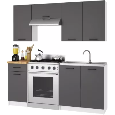 Wandhängender Küchenschrank 30 cm VERMINA - weiß/grau