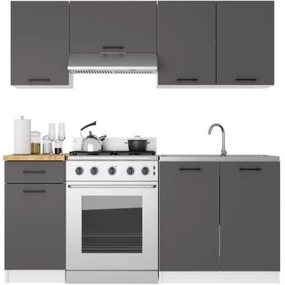 Wandhängender Küchenschrank 40 cm VERMINA - weiß/grau