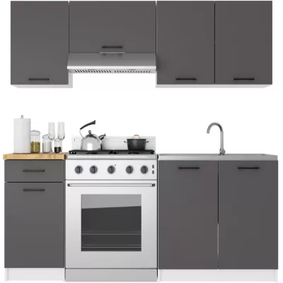 Wandhängender Küchenschrank 40 cm VERMINA - weiß/grau