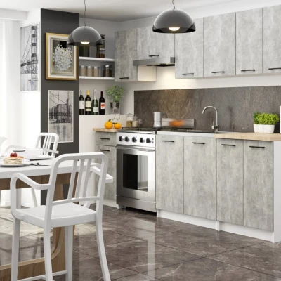Wandhängender Küchenschrank 50 cm VERMINA - weiß / Beton