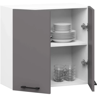 Wandhängender Küchenschrank 60 cm VERMINA - weiß/grau