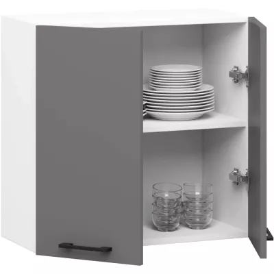 Wandhängender Küchenschrank 60 cm VERMINA - weiß/grau