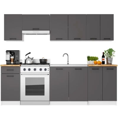 Wandhängender Küchenschrank 60 cm VERMINA - weiß/grau