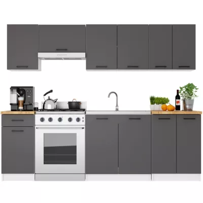 Wandhängender Küchenschrank 60 cm VERMINA - weiß/grau