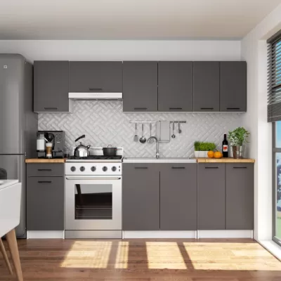 Wandhängender Küchenschrank 60 cm VERMINA - weiß/grau