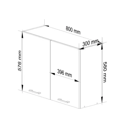 Wandhängender Küchenschrank 80 cm VERMINA - weiß / Beton