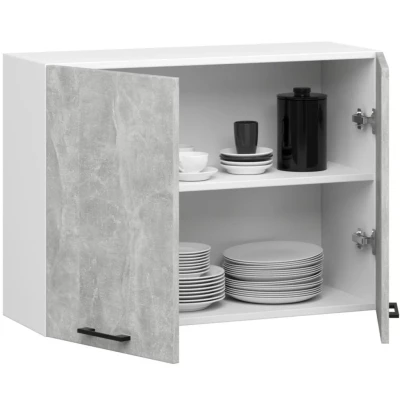 Wandhängender Küchenschrank 80 cm VERMINA - weiß / Beton