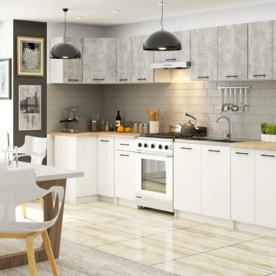 Wandhängender Küchenschrank 80 cm VERMINA - weiß / Beton