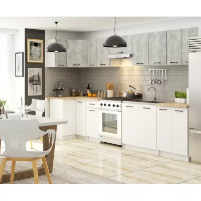 Wandhängender Küchenschrank 80 cm VERMINA - weiß / Beton