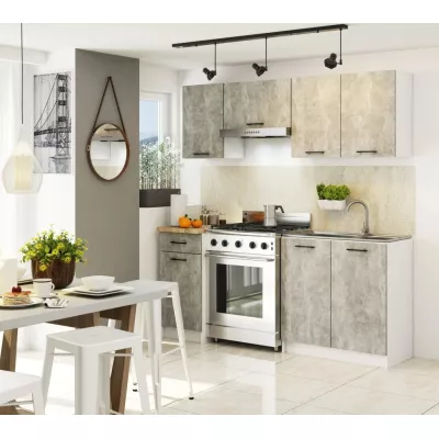 Wandhängender Küchenschrank 80 cm VERMINA - weiß / Beton