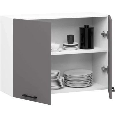 Wandhängender Küchenschrank 80 cm VERMINA - weiß/grau