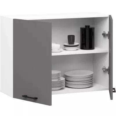 Wandhängender Küchenschrank 80 cm VERMINA - weiß/grau