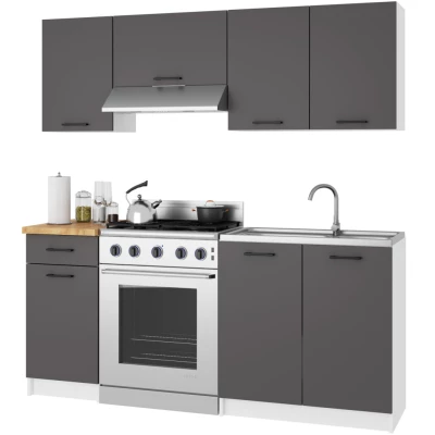Wandhängender Küchenschrank 80 cm VERMINA - weiß/grau