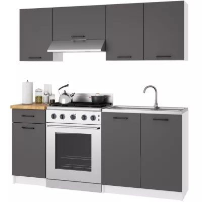 Wandhängender Küchenschrank 80 cm VERMINA - weiß/grau