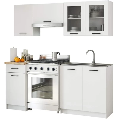 Wandmontierter Glasschrank 80 cm VERMINA - weiß