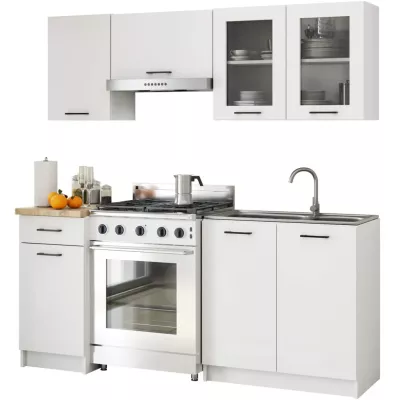 Wandmontierter Glasschrank 80 cm VERMINA - weiß