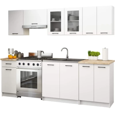 Wandmontierter Glasschrank 80 cm VERMINA - weiß