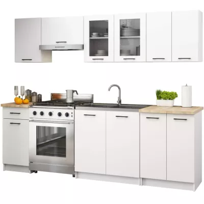 Wandmontierter Glasschrank 80 cm VERMINA - weiß