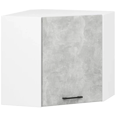 Wandhängender Eckküchenschrank 60x60 cm VERMINA - weiß / Beton