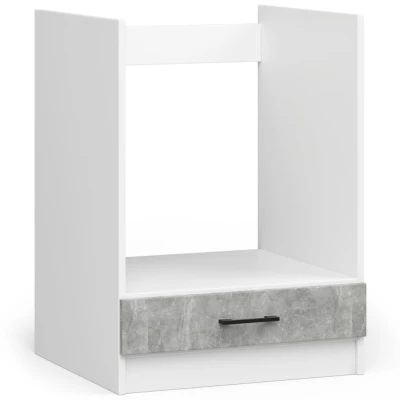 Ofenschrank 60 cm VERMINA - weiß / Beton