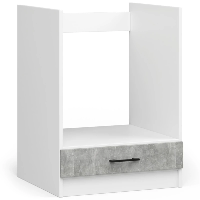 Ofenschrank 60 cm VERMINA - weiß / Beton