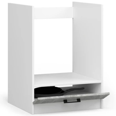 Ofenschrank 60 cm VERMINA - weiß / Beton