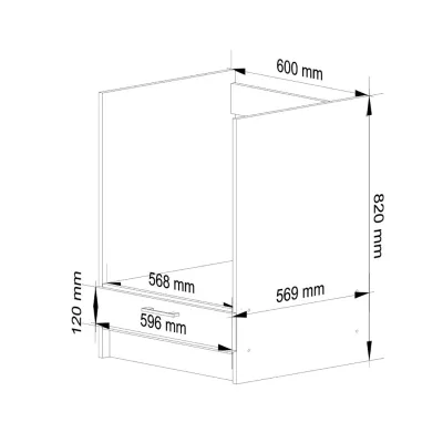 Herdschrank 60 cm VERMINA - weiß/grau