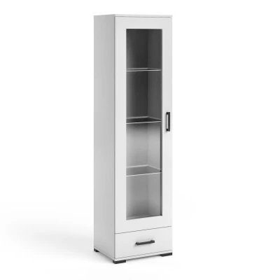 Schmale Vitrine KLENRI - weiß