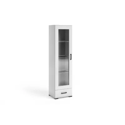 Schmale Vitrine KLENRI - weiß