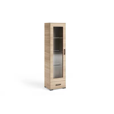 Schmale Vitrine KLENRI – Sonoma-Eiche