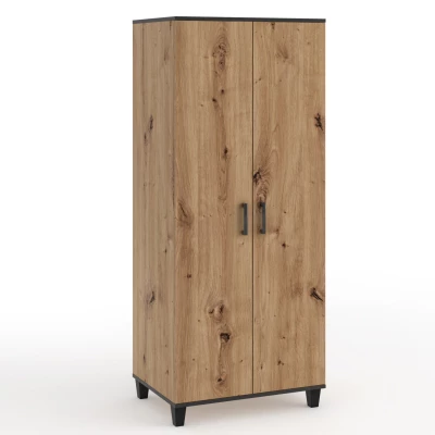 Zweitüriger Kleiderschrank 80 cm NAIRI – Eiche, handgefertigt