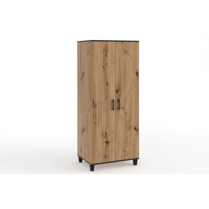 Zweitüriger Kleiderschrank 80 cm NAIRI – Eiche, handgefertigt