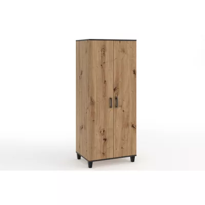 Zweitüriger Kleiderschrank 80 cm NAIRI – Eiche, handgefertigt