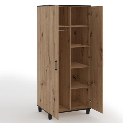 Zweitüriger Kleiderschrank 80 cm NAIRI – Eiche, handgefertigt