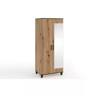 Kleiderschrank mit Spiegel 80 cm NAIRI – Eichenholz