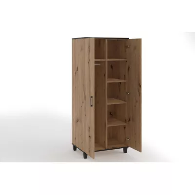 Kleiderschrank mit Spiegel 80 cm NAIRI – Eichenholz