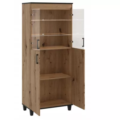 Hohe Vitrine NAIRI – handgefertigte Eiche
