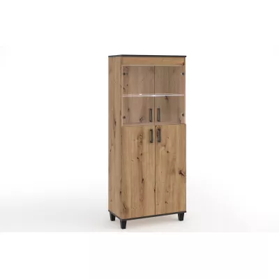 Hohe Vitrine NAIRI – handgefertigte Eiche