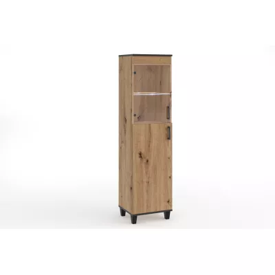 Schmale Vitrine NAIRI – Eichenholz