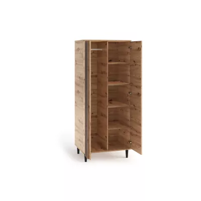 Zweitüriger Kleiderschrank mit Lamellen 80 cm WARDOX – Eiche Artisan