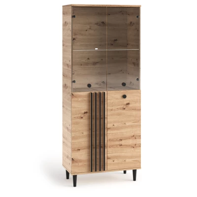 Hohe Vitrine WARDOX – Eichenholz