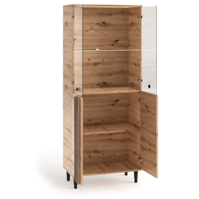 Hohe Vitrine WARDOX – Eichenholz