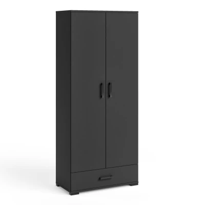 Hoher zweitüriger Kleiderschrank 80 cm KLENRI - schwarz