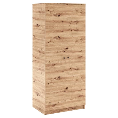 Zweitüriger Kleiderschrank 80 cm GIDOEN - Eiche, handgefertigt