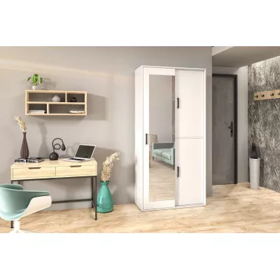 Kleiderschrank mit Spiegel 100 cm AUREVIA - weiß