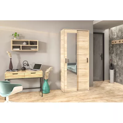 Zweitüriger Kleiderschrank 90 cm AUREVIA - Sonoma-Eiche