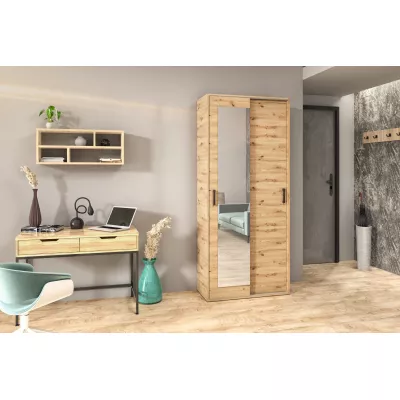 Zweitüriger Kleiderschrank 90 cm AUREVIA – Artisan-Eiche