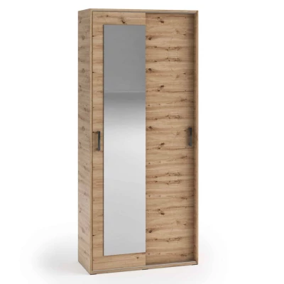 Zweitüriger Kleiderschrank 90 cm AUREVIA – Artisan-Eiche