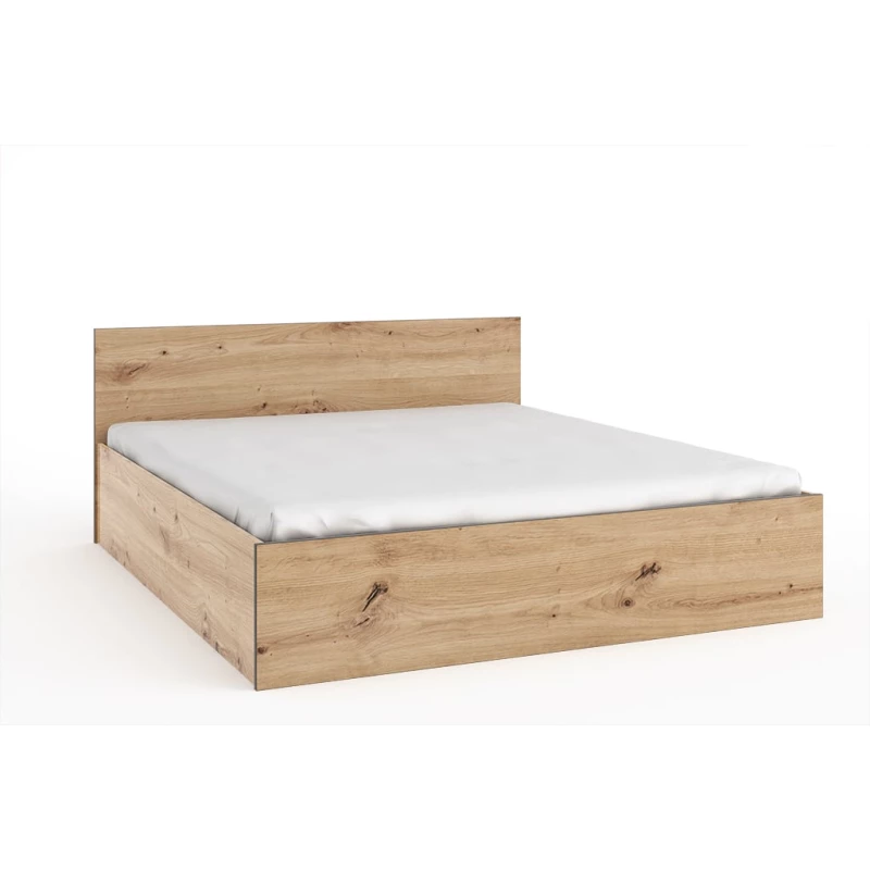 Doppelbett mit Stauraum 160 x 200 NAIRI – Eichenholz
