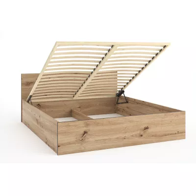 Doppelbett mit Stauraum 160 x 200 NAIRI – Eichenholz